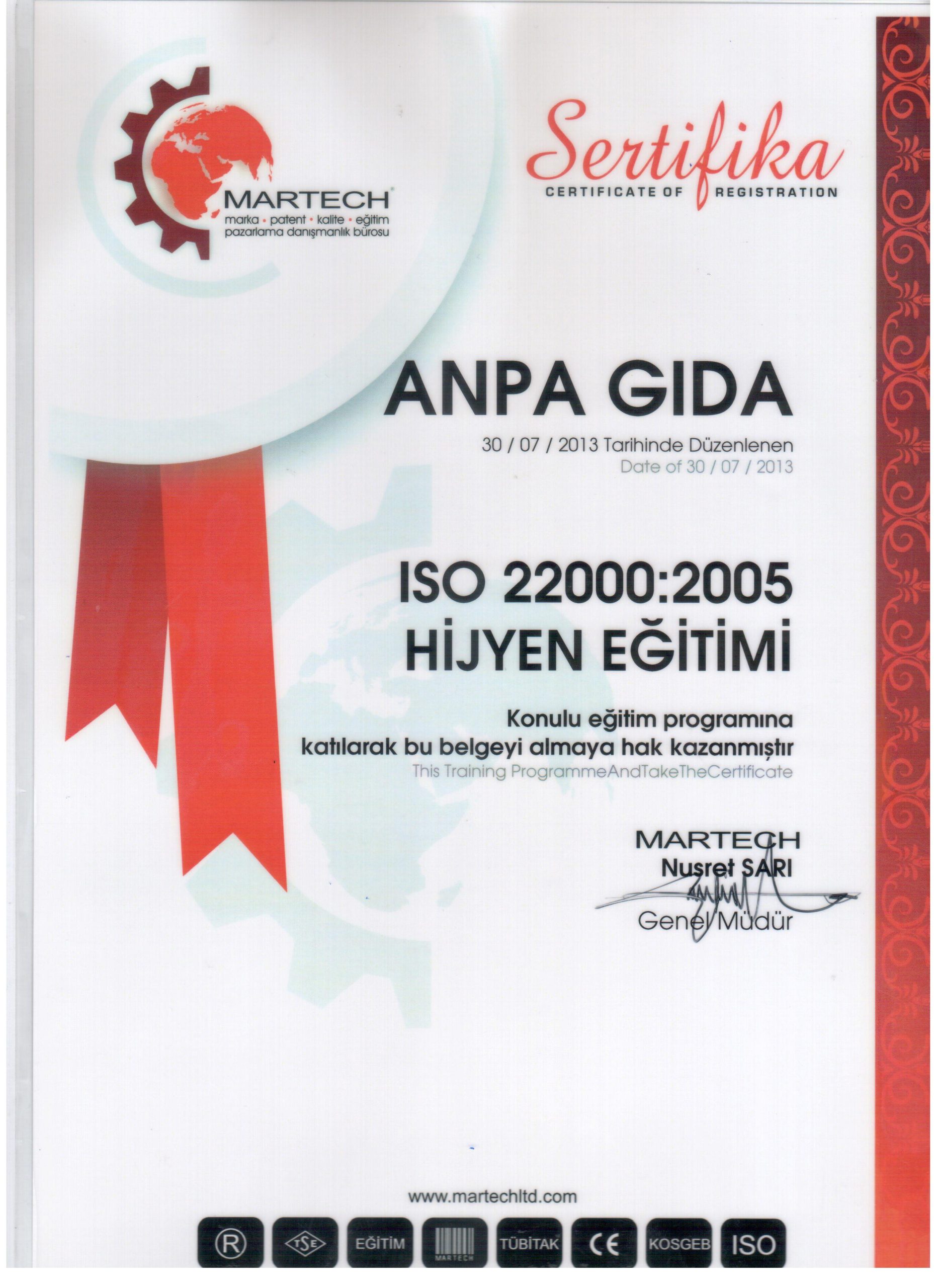 ISO 22000-2005 HİJYEN EĞİTİMİ